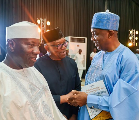 MuchTalksBlog1's tweet photo. The Presidential Candidate of the National Democratic Congress, NDC, His Excellency Mr Peter Obi today joined  other Nigerian leaders at the Public Presentation  and launching of “BEYOND THE BULLETS.” By former IGP (Rtd) MD Abubakar . https://t.co/Ag1RiADxkT