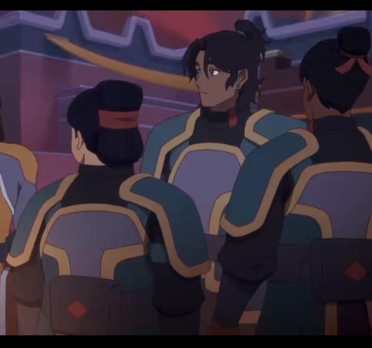 Professorclowd's tweet photo. Another possible explanation might be, since Datu breaks protocol to wear the blue hair tie with Jae instead of the standard red, it actually foreshadows him eventually rebelling against Ellora and following Jae.

#Datu #Jae #Avatarsevenhavens https://t.co/7yuNVCtLsm