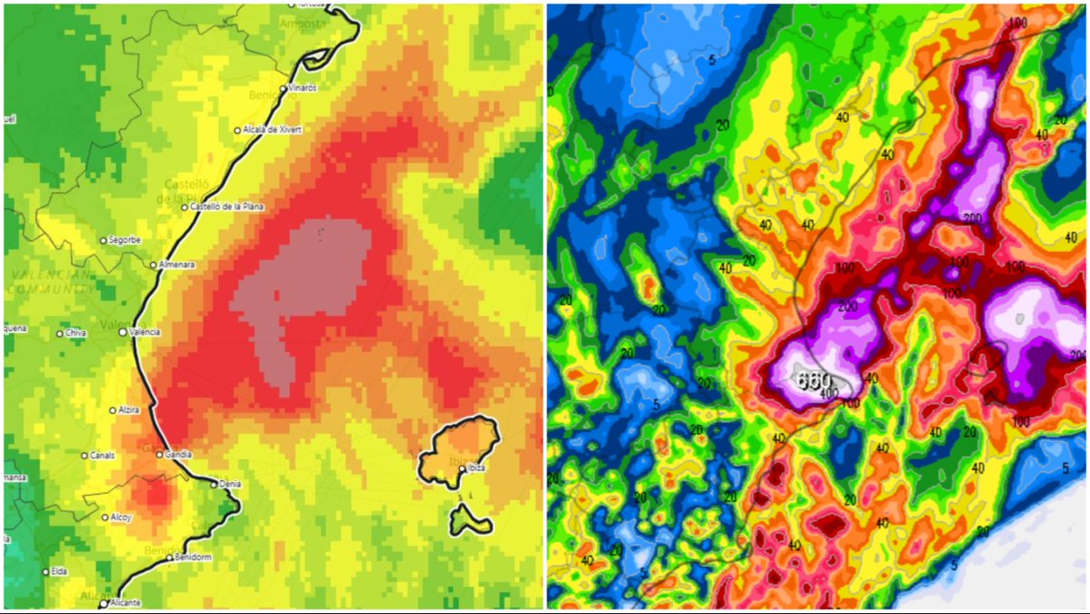 costablancaop's tweet photo. #Valencia braces for up to 700mm of ‘catastrophic’ rainfall as red ‘danger to life’ issued for #StormAdam – two years on from horror #DANA that killed 241 www.theolivepress.es/spain-news/2026/10/17/valencia-weather-storm-adam-rain-warning/ @costablancaop https://t.co/lEzRnIu5uE
