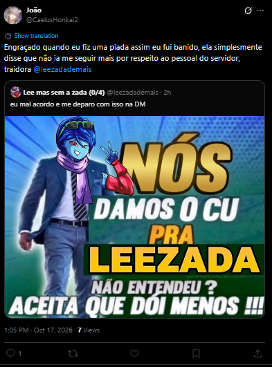 Mirariposa's tweet photo. Cansei, cara falar que vai cometer um ####### no meio duma live mais de uma vez não é uma piada, além de que temos testemunhas dessa ATROCIDADE que você falou relacionado a um membro do grupo,  e tá gravado e EU faço questão de mostrar se for preciso. https://t.co/wZV4cu90hN