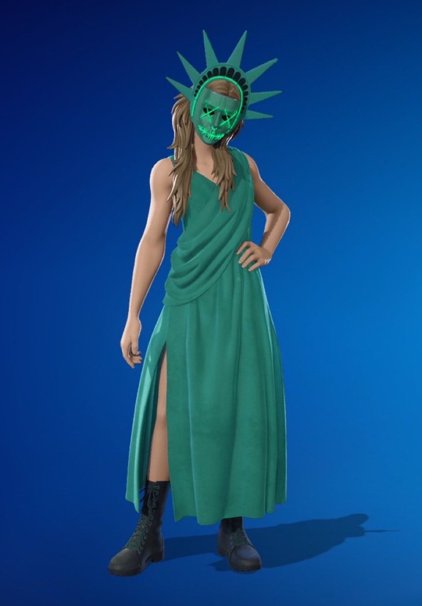 BrixerVision's tweet photo. How’s everyone feeling about the Purge skin (Lady Liberty) releasing tonight?! https://t.co/NrCMxHoFaL