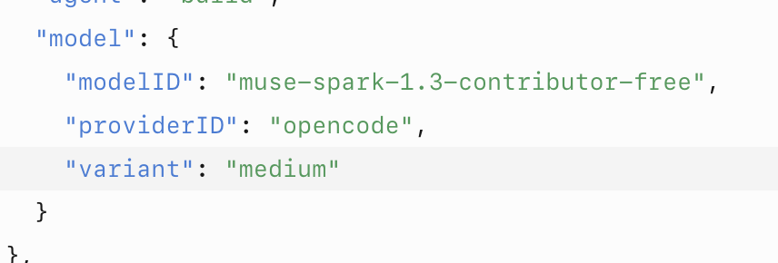 sandeepvsk10's tweet photo. @Octoberry Pretty sure, the providers need data for RL on their future model releases. 

Muse Spark 1.3 model ID would be Muse Spark 1.3 Contributor if you look at the logs. (Not sure about other tho)

https://t.co/AzXTALKNDS https://t.co/iiFnIo2mn0