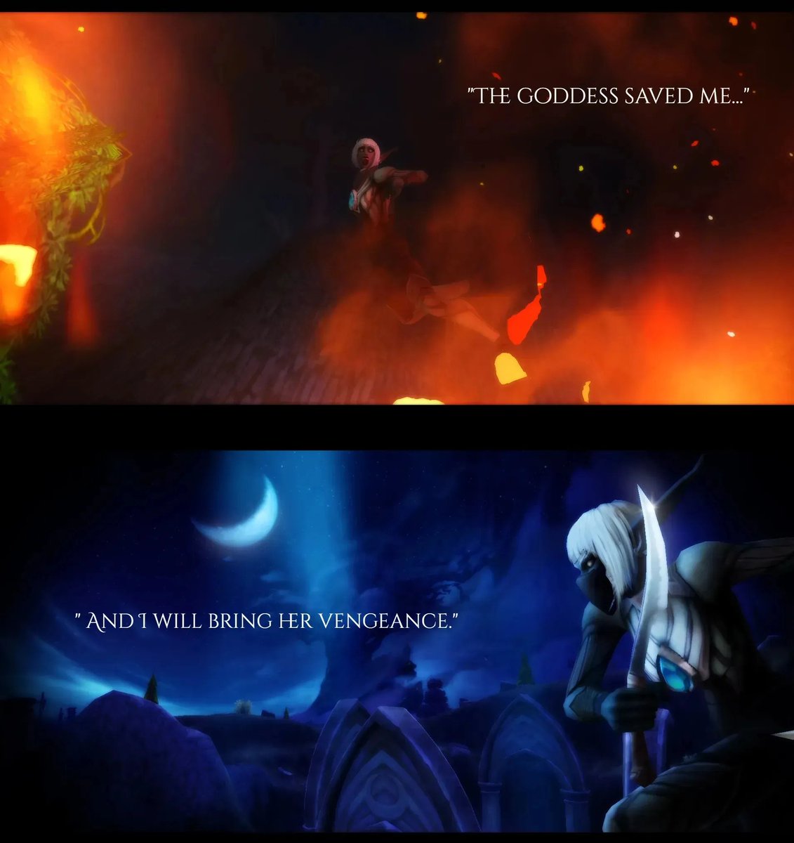 LittleWitched's tweet photo. Promised I'd share some of my Warcraft model edits too. Here's a story piece for my OC from the time of War of Thorns🌙 

#Digitalart #Narcissus #Worldofwarcraft #NightElf https://t.co/QyqlII86Gp