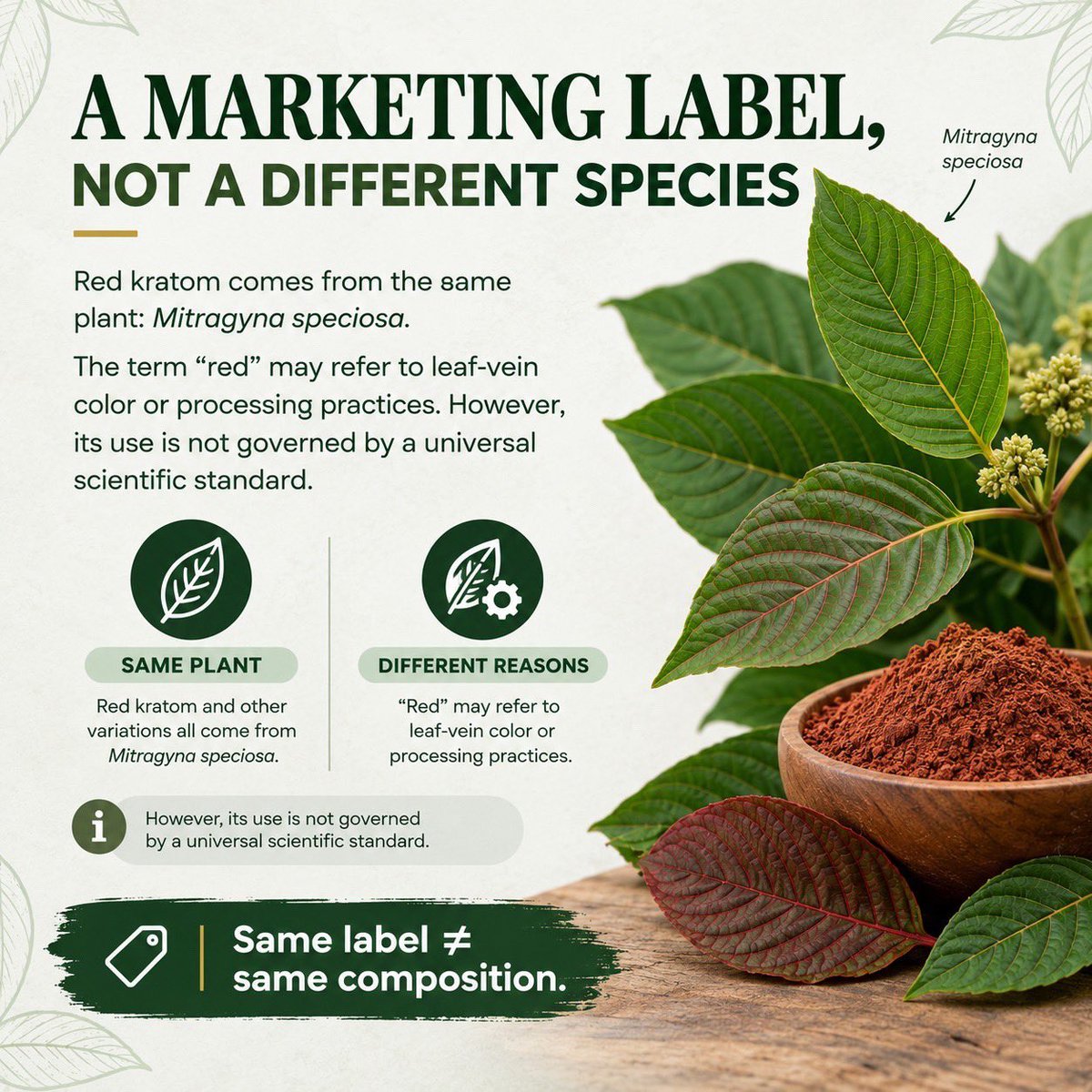 Magictree_K's tweet photo. Red Vein Kratom
More  Than Just A Color.
The Label Alone Doesn’t Tell The Whole Story. 

Swipe to explore the facts behind the name →

#magictree #botanical #botanicalsupplier #herbalsupplier #b2bsupplier #bulkherbs #bahno #redvein
#natural #mitragynaspeciosa #beyondthelabel https://t.co/J9EySiyfta
