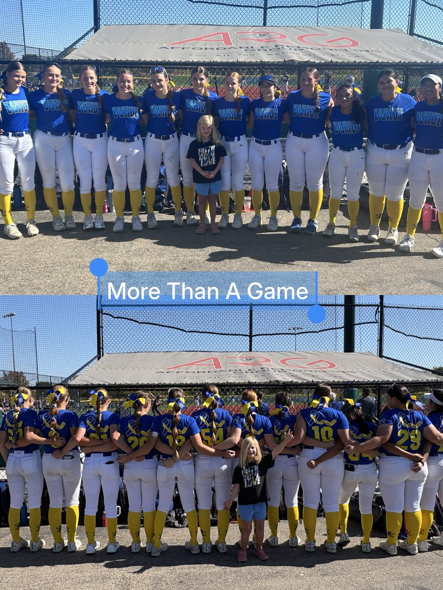 ILWave2029Deets's tweet photo. 💙💛 Day 2 in St Louis | Playing with so much Purpose

Today the team takes the field for 2-games at the @triplecrownspts St Louis Showcase wearing blue and yellow in recognition of Down Syndrome Awareness Month and in honor of someone special to our Illinois Wave Deets family, Gabby.

Gabby is the little sister of our 45, a familiar face at the long ballpark days and one of our biggest sideline supporters. We’re proud to wear these Wave uniforms in honor of Gabby and the entire Down Syndrome community.

The team takes the field for Game 1 at 3:00PM. Give us a follow!
📍Field E2, Chesterfield Valley Athletic Complex 
📲GameChanger: Illinois Wave 2029 Deets

@ILWave_WTGS #DownSyndromeAwarenessMonth