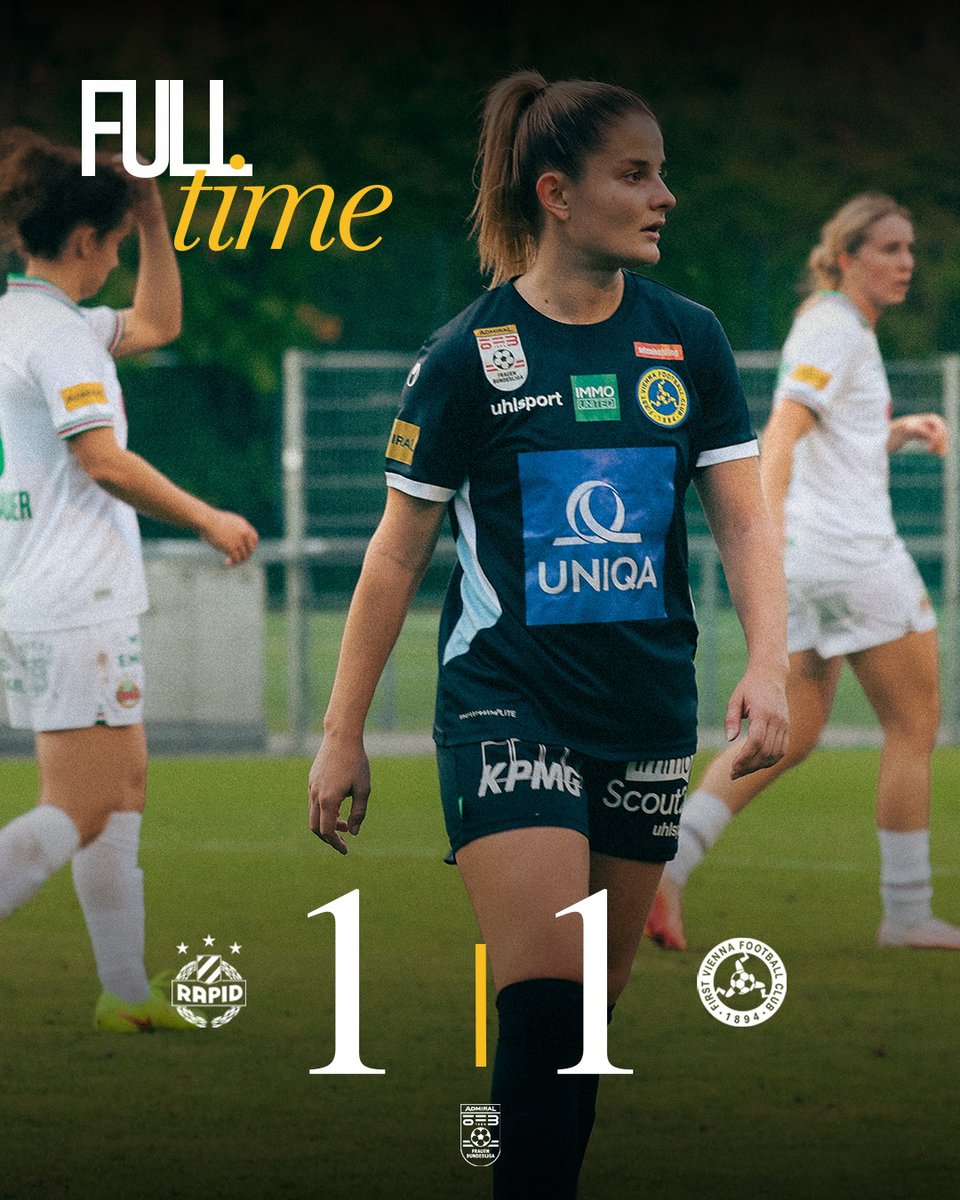 FirstViennaFC's tweet photo. Ein Punkt im Duell mit Rapid! 💙💛
Unsere Frauen erkämpfen sich ein 1:1 gegen die SK Rapid Frauen. Claudia Wasser sorgt mit ihrem Treffer für den Ausgleich und sichert uns damit einen Punkt! 👏

#ViennaFamily #FrauenPower #FrauenBundesliga https://t.co/dHDyOcAnAA