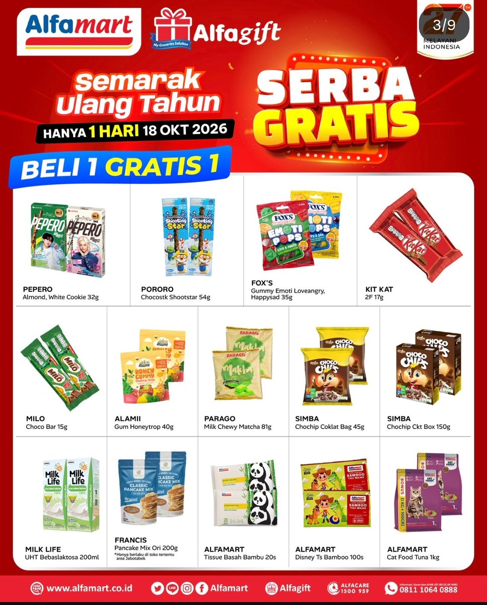 kimmyexp's tweet photo. BUY 1 GET 1 ALFAMART 

📍hari ini (18.10 2026)
📍bsa langsung ke toko/alfagift
⏱️07:00-23:00

Khusus Member &amp; Alfagift

Yg punya simpenan deals shopee x alfa/vocer dari gacha bca, gaskeun 😭😻

magnum pakein 2x deals shopi alfa = Rp500 perak dpt 2 eskrim✅✅🤤 https://t.co/kgdz7vMzqY