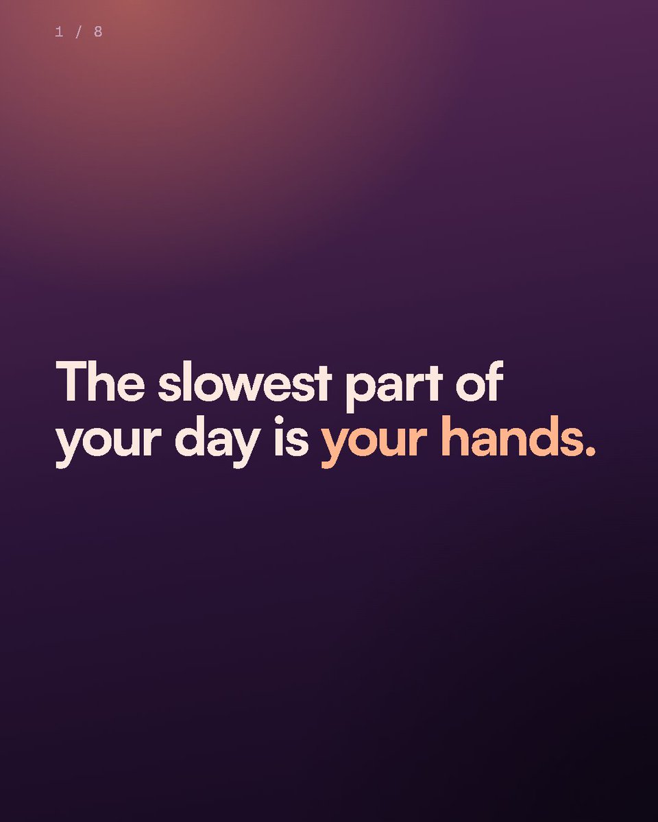 voktikhq's tweet photo. Most people speak about three times faster than they type. So why is every email, message and prompt still typed? https://t.co/dWC0NyPyKM
