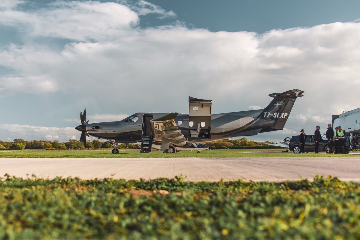 WHGA's tweet photo. Turboprop power at the Green!💨✈️

Yesterday we had the pleasure of hosting this smart PC-12, bringing its unmistakable turboprop presence to Halfpenny Green!

#PC12 #Pilatus #Turboprop #WolverhamptonAirport #HalfpennyGreen https://t.co/psGGjfedVv