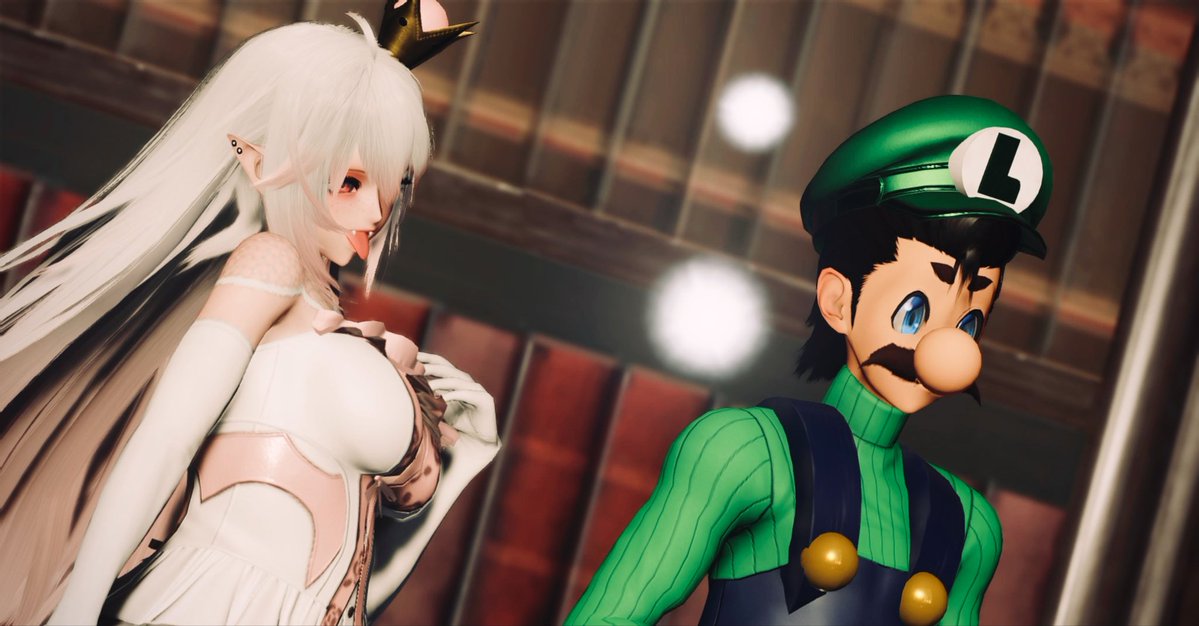 OrochiShip3's tweet photo. “Ghosts n’ Plumbers” 3/3 (Ft: @LukaPSO2 as Booette)

#PSO2NGS_S︎S #PSO2GLOBAL #PSO2_NGS #メンテの日じゃないけどssを貼る #SuperMario #Luigi  #Booette https://t.co/aATuLzt7vq