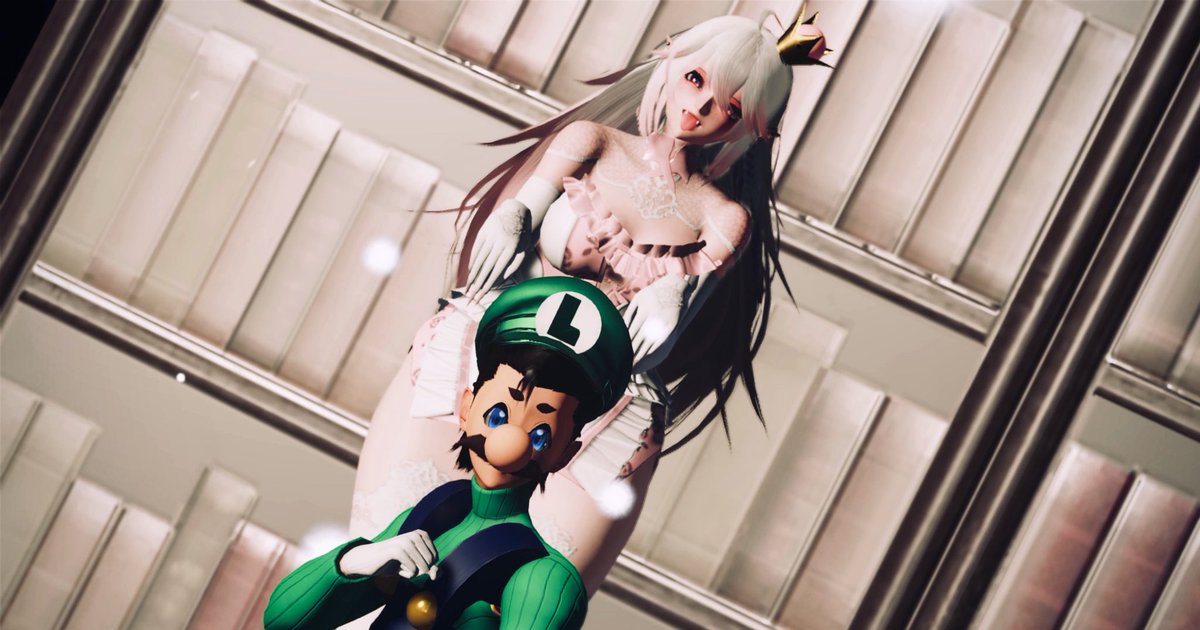 OrochiShip3's tweet photo. “Ghosts n’ Plumbers” 1/3 (Ft: @LukaPSO2 as Booette)

#PSO2NGS_S︎S #PSO2GLOBAL #PSO2_NGS #メンテの日じゃないけどssを貼る #SuperMario #Luigi  #Booette https://t.co/7lW9JJTh20