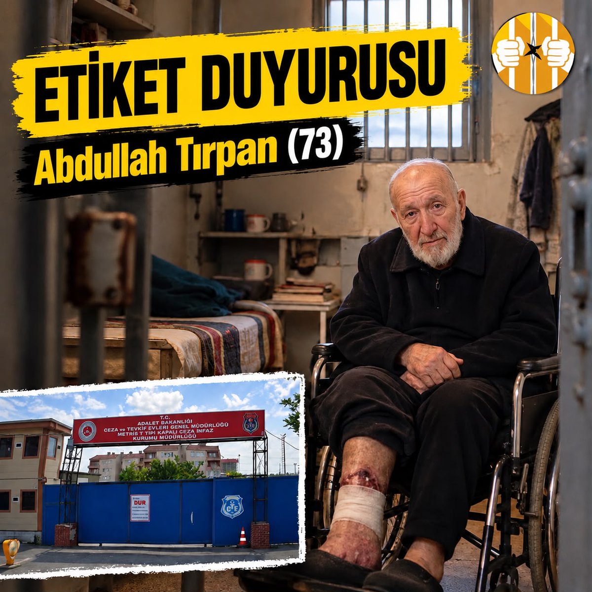 cezaeviihlaller's tweet photo. Bu akşam hasta tutuklu 
Abdullah Tırpan için; 

Desteklerinizi bekliyoruz . https://t.co/GhczUfZqPK