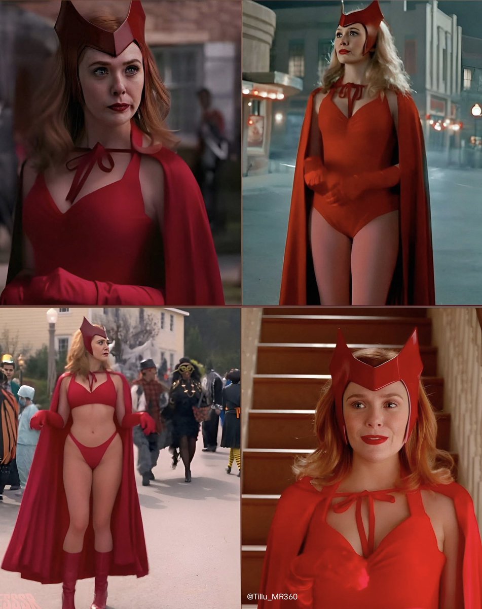 Tillu_MR360's tweet photo. Elizabeth Olsen 

In WandaVision                       In Real Life https://t.co/328k1jlIss