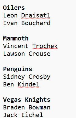 lightninhashira's tweet photo. October 17th, 2026 NHL ATG Cheatsheet.⚡️🏒

Resources: @HomeRunPredict @SimpleOddsApp 

Make sure to play these guys for SOG/Points as well and just not goals.

Best of luck today. If the sheets help you and you want to tip the link is:   https://t.co/30YhIRpnC7 

Thank you, 
⚡️ https://t.co/z3iOabZAAD