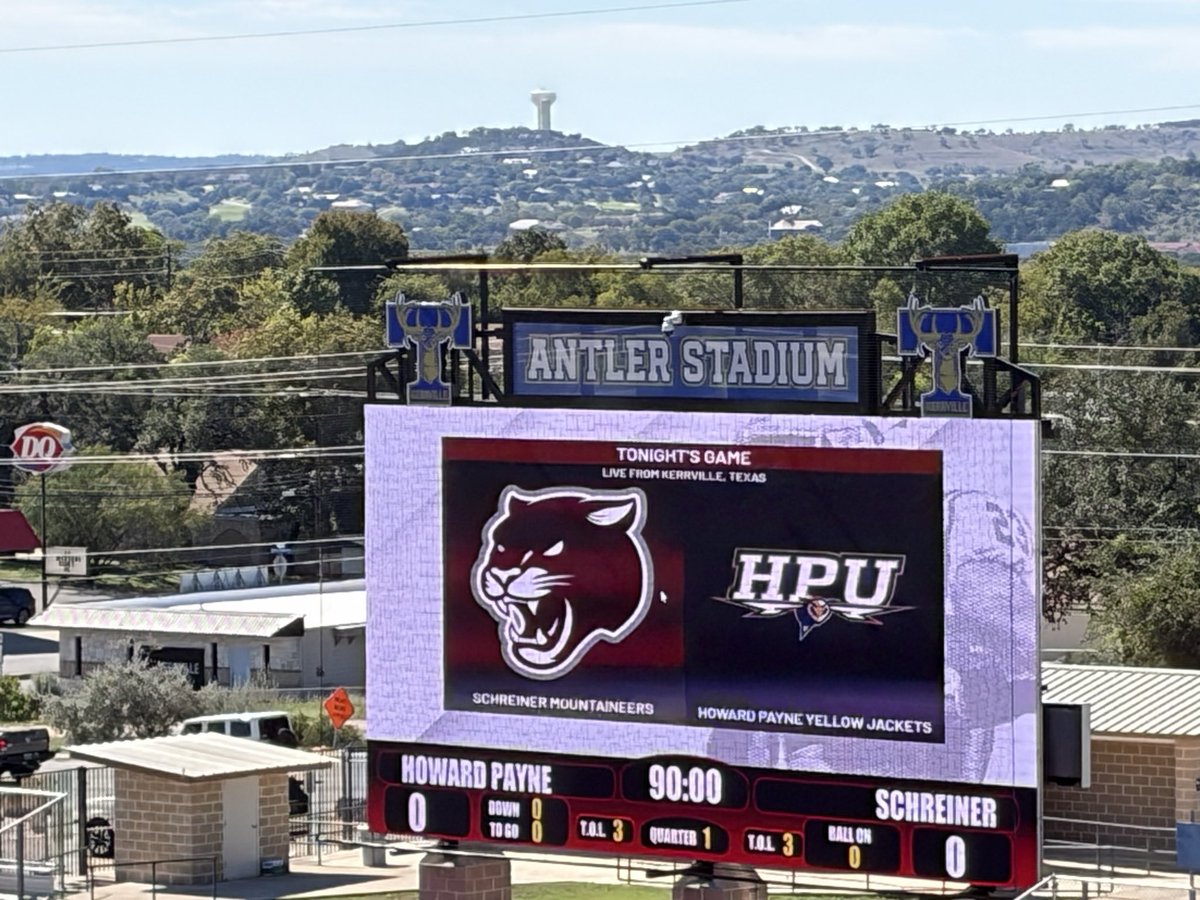 nbated's tweet photo. Football weekend in TX Hill Country Schreiner Mountaineers 3-3 vs Howard Payne Yellowjackets  4-1 🏈 in ASC Conference play. 2pm Kickoff. Join us for Live Stream 1:30pm https://t.co/n6r8KY6MzJ https://t.co/HnsJQaoALT click FB schedule then camera icon Sunny 57 at game time
. https://t.co/6qSSPy8hkq