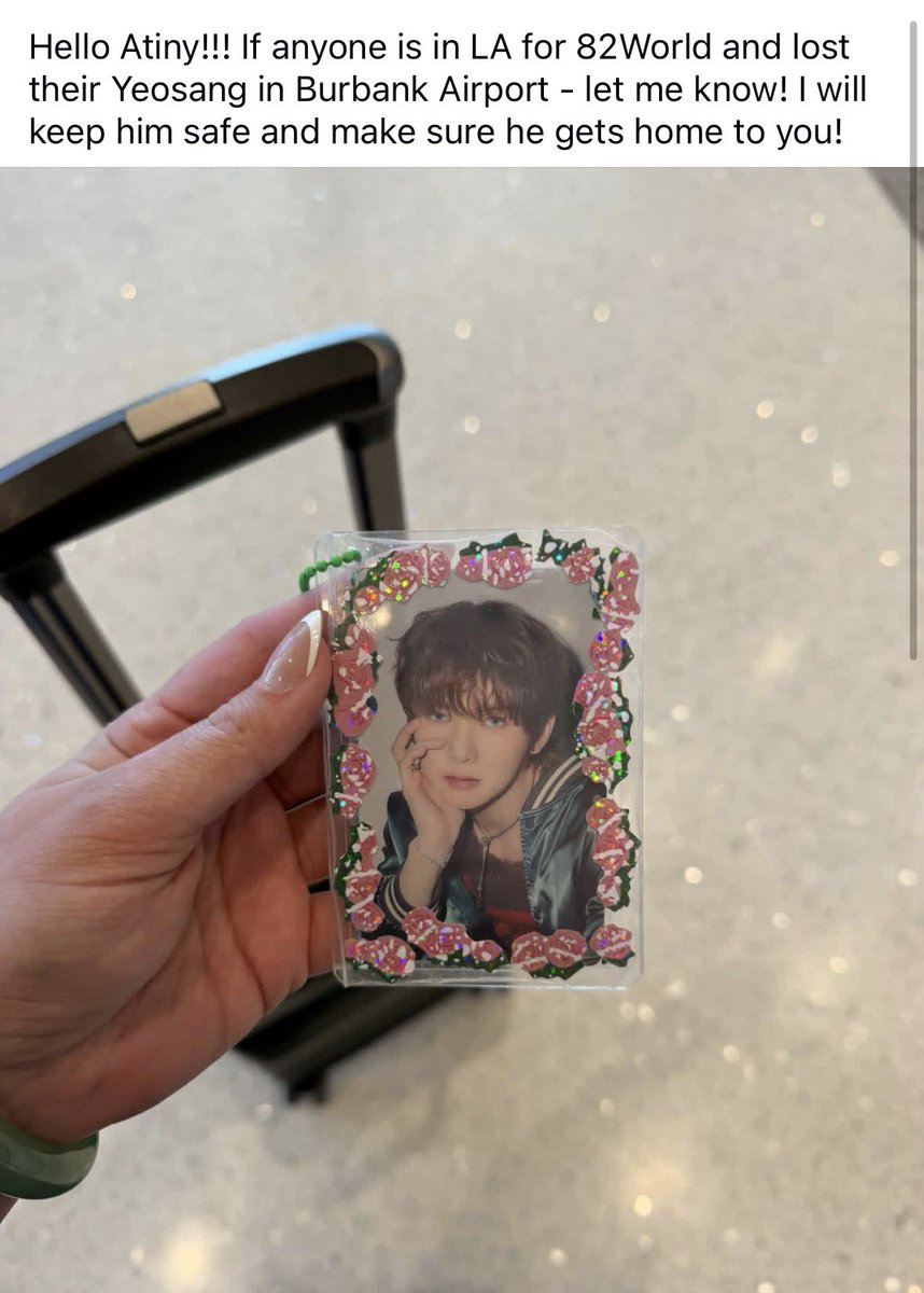 stxrryatz's tweet photo. Looking for an atiny that flew into Burbank airport yesterday for 82world in LA!!!!!! Someone in a fb group I’m in found it!!! https://t.co/cwVnJCxs7Q