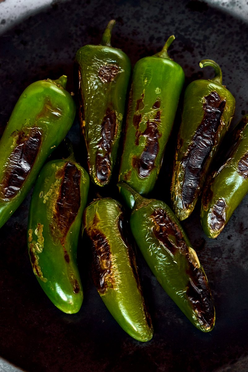 PatiJinich's tweet photo. One of the best things I've made on Pati's Mexican Table! Roasted and charred jalapeños stuffed with picadillo that has beef, pork, and veal with diced carrots, potatoes, peas, and pickled jalapeños. Tucked into tacos with refried beans and queso asadero. https://t.co/OaGne7wuSo https://t.co/rf85XUAK0W
