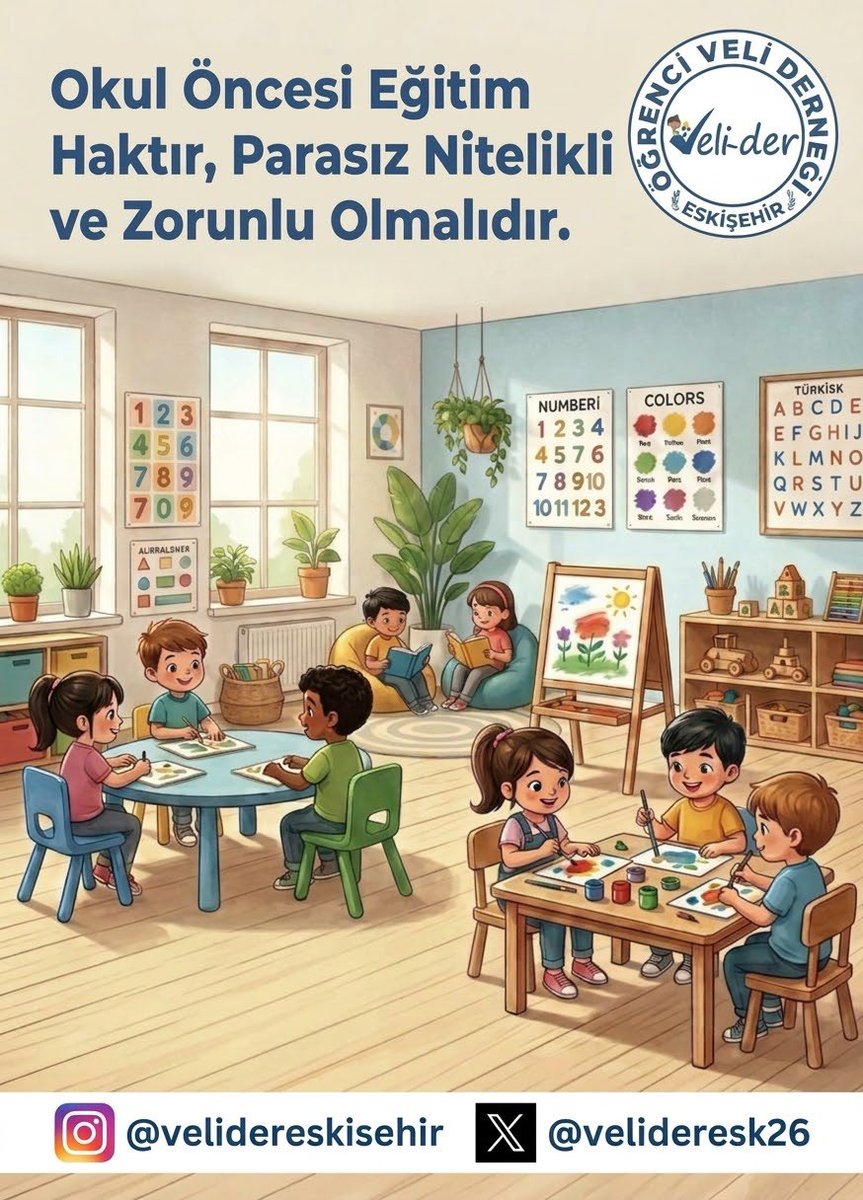 VeliDeresk26's tweet photo. Okul öncesi eğitim haktır parasız, nitelikli ve zorunlu olmalıdır. https://t.co/DhPiV9WrPp