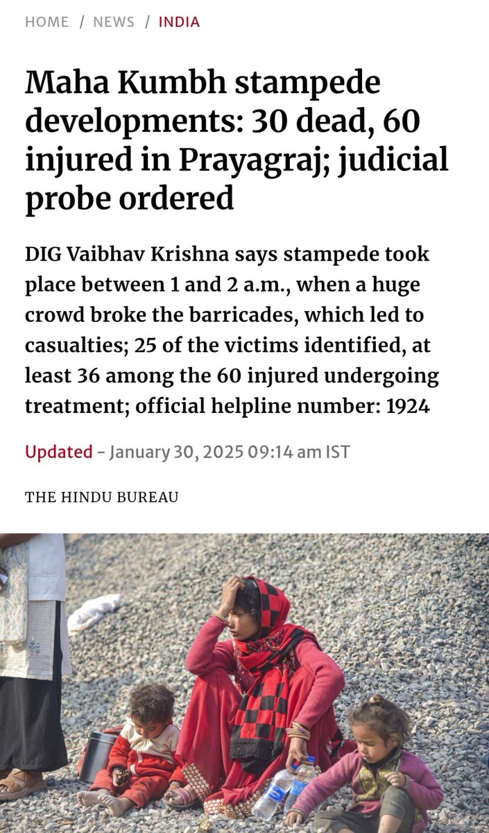 DeepakDiscuss's tweet photo. @BefittingFacts @B10010010 Then you could have also add the fact for Kumbh Mela 2025.
This doesn't mean there is no accountability. https://t.co/JoBIIMZWNw