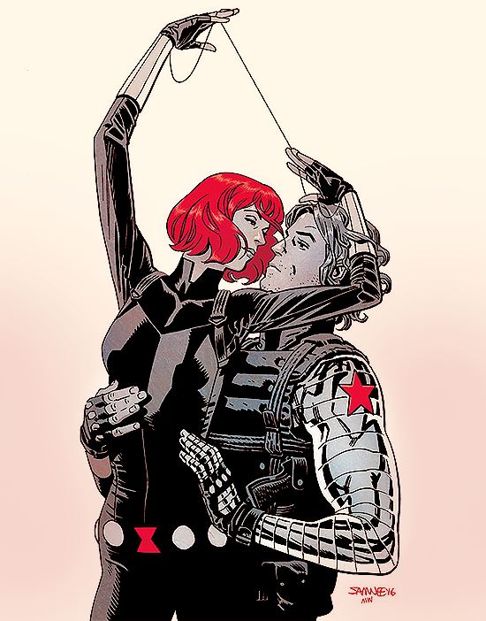 WingsOfFrdm's tweet photo. Natasha and Bucky by Chris Samnee https://t.co/oikAm936zs