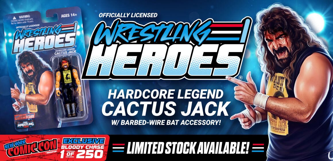 PWTees's tweet photo. We had less than 50 New York Comic Con Exclusive Bloody Cactus Jack Wrestling Heroes figures left after last weekend. The remaining stock are available now for purchase on Pro Wrestling Tees! Order yours while supplies last.
🩸🌵 https://t.co/4onpSQBCer https://t.co/390cJFsHHA