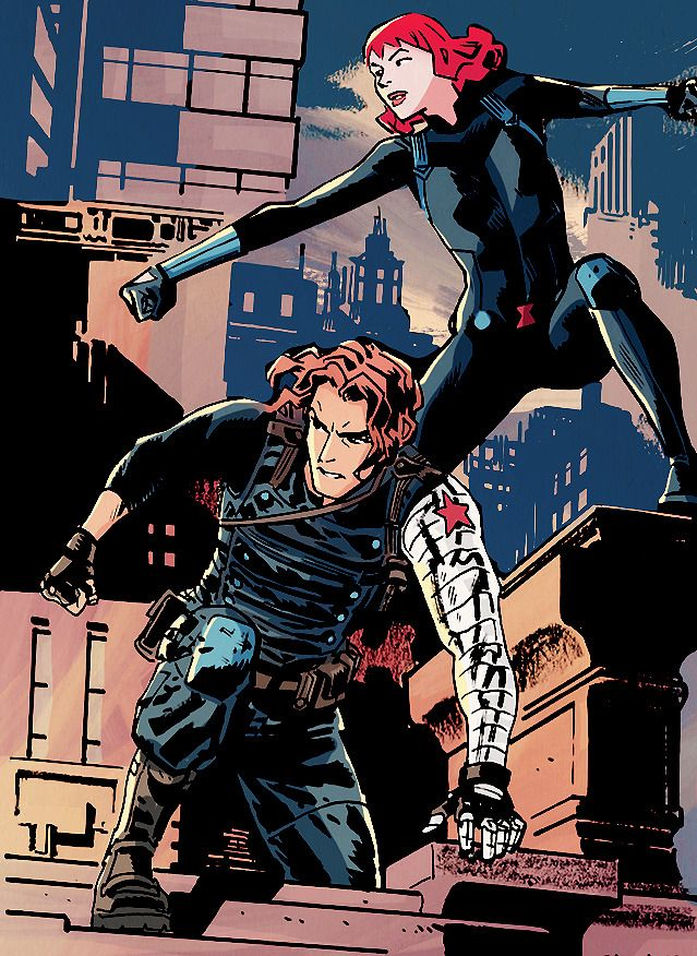 WingsOfFrdm's tweet photo. Natasha and Bucky by Chris Samnee https://t.co/oikAm936zs