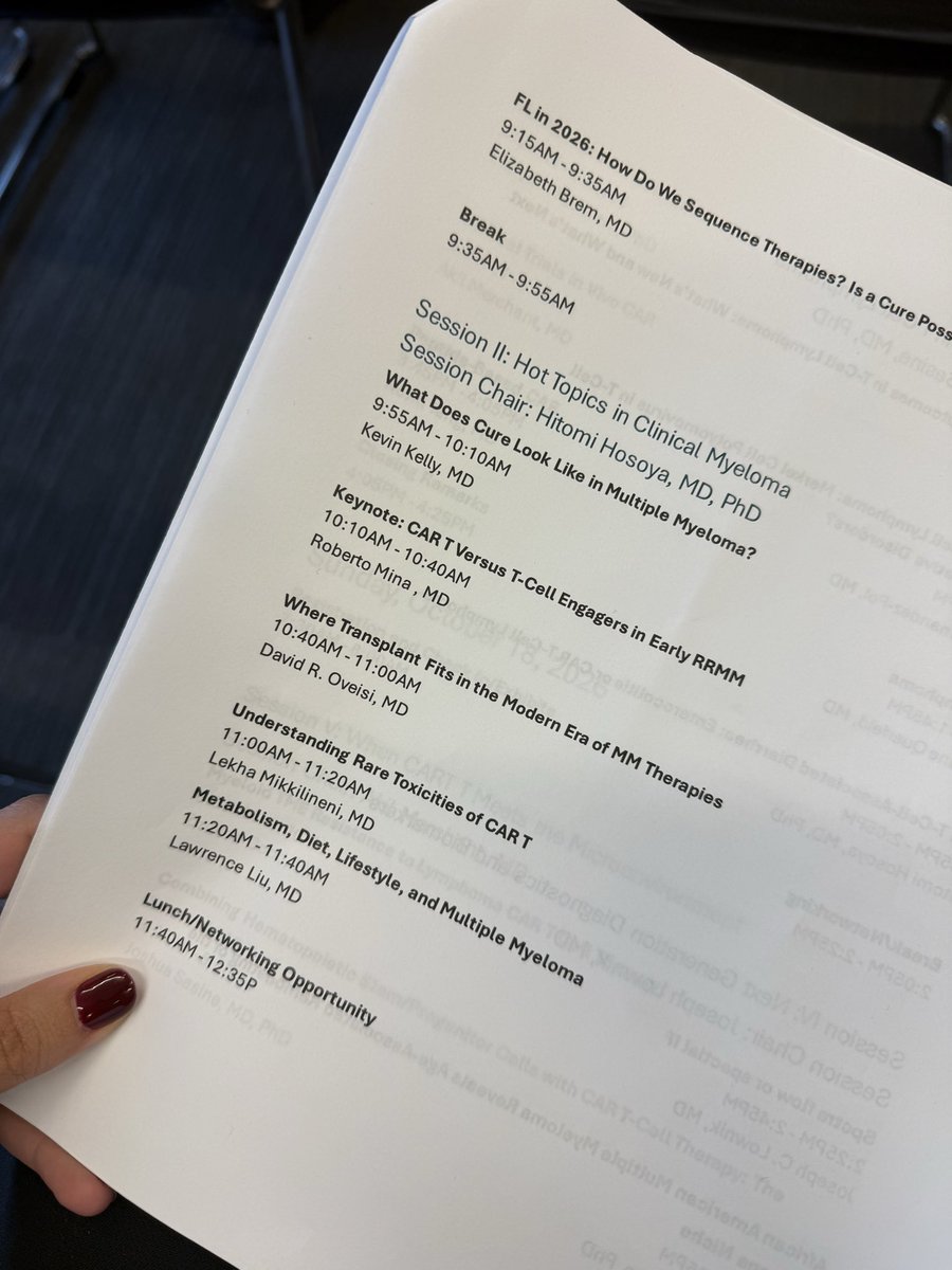 HomaDadras's tweet photo. Great start to the weekend! Always inspiring to hear new perspectives and see the science moving forward at the Cedars-Sinai Lymphoma &amp; Myeloma Summit 2026. https://t.co/RruSaIjaAR