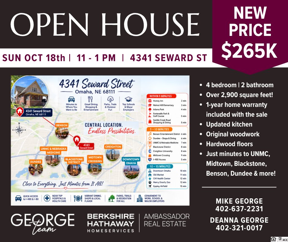 OmahaRealtorsNE's tweet photo. Need square footage? This is the house for you. Over 2900 sq ft in this 4 bedroom, 2 bath home. Take a look at how close it is to so much in Omaha!
#OmahaOpenHouse #OurMissionistoServeYOU #bhhs #sellers #midtown #omaha https://t.co/gFgum8RoAN