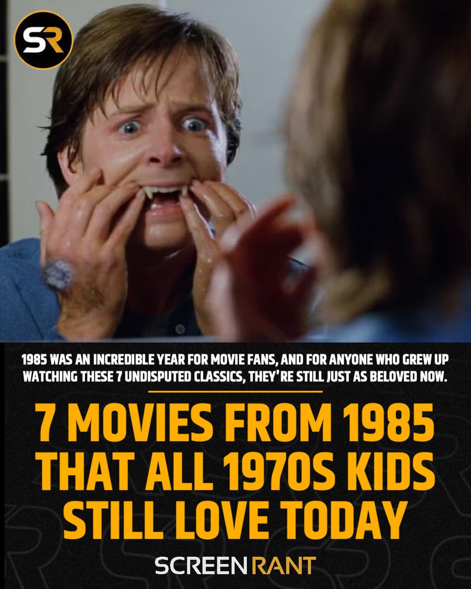 screenrant's tweet photo. 1985 was an incredible year for movie fans, and for anyone who grew up watching these 7 undisputed classics, they're still just as beloved now! 🫶

Check Out These 7 Movies From 1985 That All 1970s Kids Still Love Today: https://t.co/9mFkc6OEhH https://t.co/NyWRBBLQbW