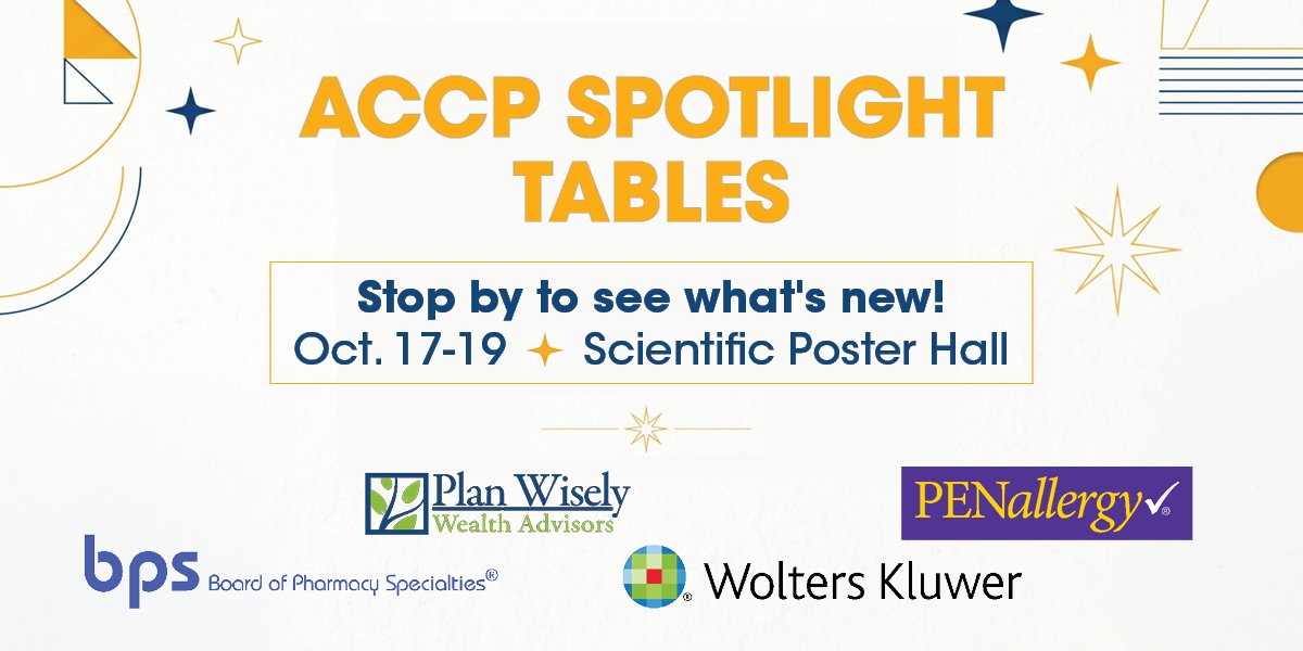 ACCP's tweet photo. NEW for #ACCPAM26: ACCP Spotlight Tables
Stop by the Scientific Poster Hall from October 17–19 to explore the ACCP Spotlight Tables and discover what’s new! Check the schedule for specific times: https://t.co/kgjsiCkMHP https://t.co/EhB7O0GNXD