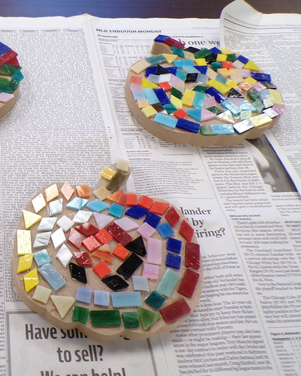 RivLibrary's tweet photo. ✨ Thank you to everyone who joined us at the Arlanza Library last weekend to make colorful Pumpkin Mosaics. We think they turned out pretty gourd! 🎃👻 https://t.co/qwz328Po3K
