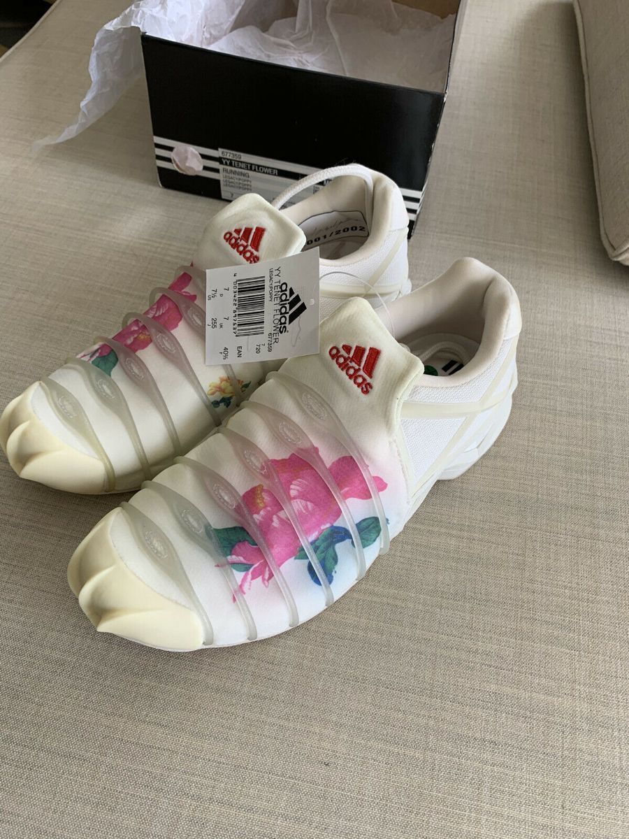rogue's tweet photo. Before Y-3 existed, Yohji Yamamoto teamed up with Adidas in 2001 to create these beautiful rare floral cage sneakers https://t.co/3Wut20vA0U