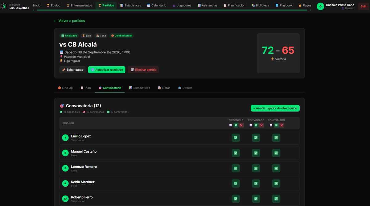 JoinSportApp's tweet photo. El grupo de WhatsApp del equipo: 50 mensajes para saber quién juega el sábado.
Se acabó. En @JoinSportApp la convocatoria es clara y visual:
✅ Diferencia entre Disponible, Convocado y Confirmado (adiós a las dudas). https://t.co/4E42vEXlrD