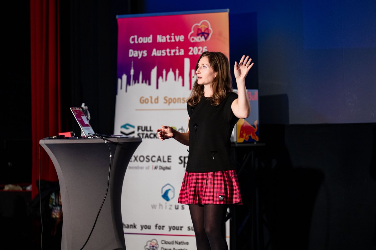 dianavtodea's tweet photo. Flashback Cloud Native Days Austria. It's not everyday that I wear a cute, short dress and do a live demo. Enjoy my talk about @opentelemetry overhead: https://t.co/TD1IqS4EEl https://t.co/h85CVHuoHB