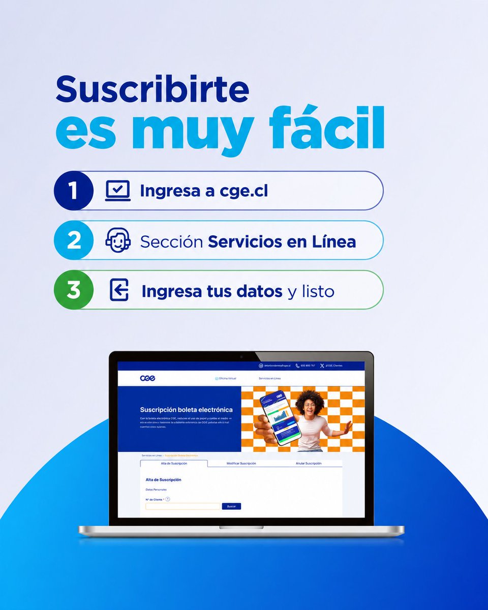 CGE_Clientes's tweet photo. ¡Dile chao al papel 📄! Suscríbete a la #BoletaDigitalCGE y participa por un iPhone 18 Pro Max 📱 y 12 gift cards de $50.000 cada una. ¡Súmate aquí! 👉 https://t.co/MfcIL95IXr https://t.co/zdE7czmuKG