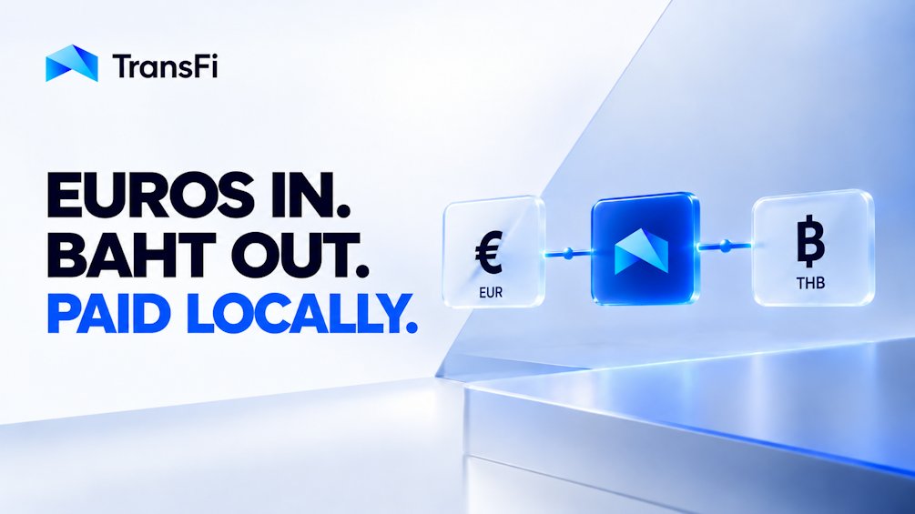 getTransFi's tweet photo. Picture a business collecting euros from a customer and paying a recipient in Thailand.

The recipient wants baht. The business has euros. Between them are FX, settlement and a local payout.

That EUR-to-THB route is the kind of payment TransFi is building for: stablecoin rails underneath, a familiar local method at the end.