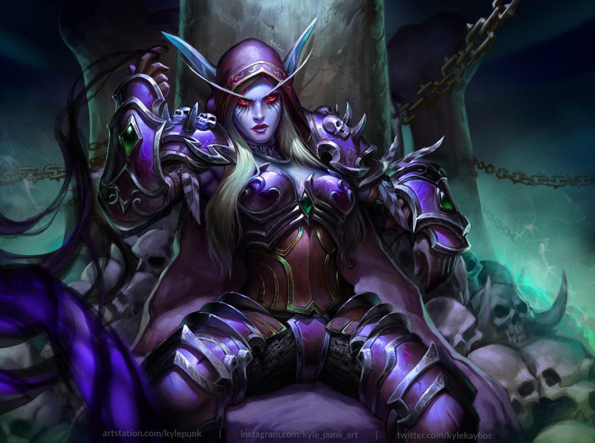 KylePunkArt's tweet photo. My knowledge of Sylvanas pretty much ended after Wrath of the Lich King. I haven't really kept up with the story after that. I kinda closed myself off to it. I jumped back on board with Legion and then fell off again xD

That being said here's an old artwork I did of her https://t.co/Lx4KxnjxeH