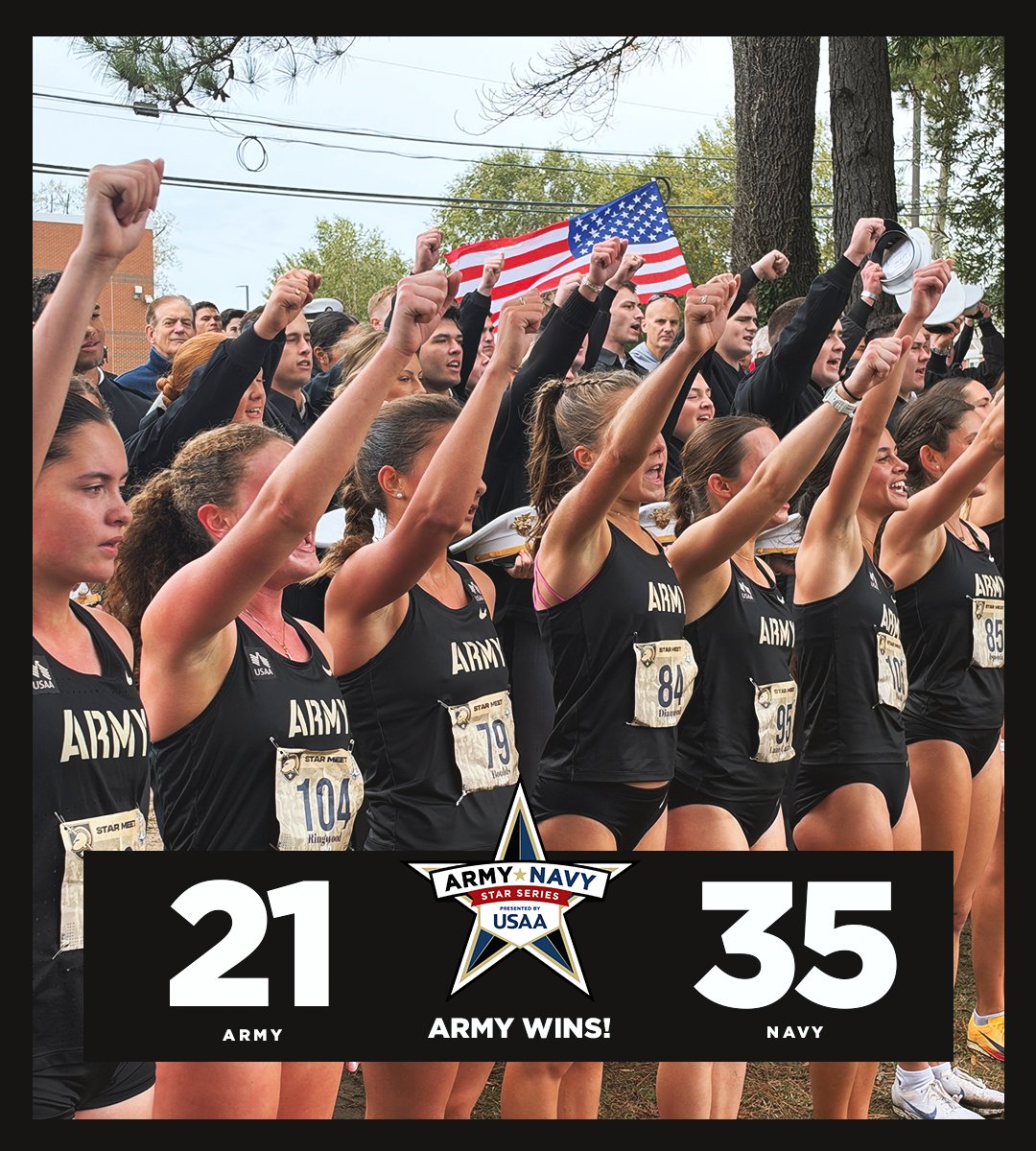 ArmyNavyGame's tweet photo. .@ArmyWP_TrackXC takes home the Women's Cross Country Star in Annapolis!

#ArmyNavy https://t.co/EMlqq5YfJ2