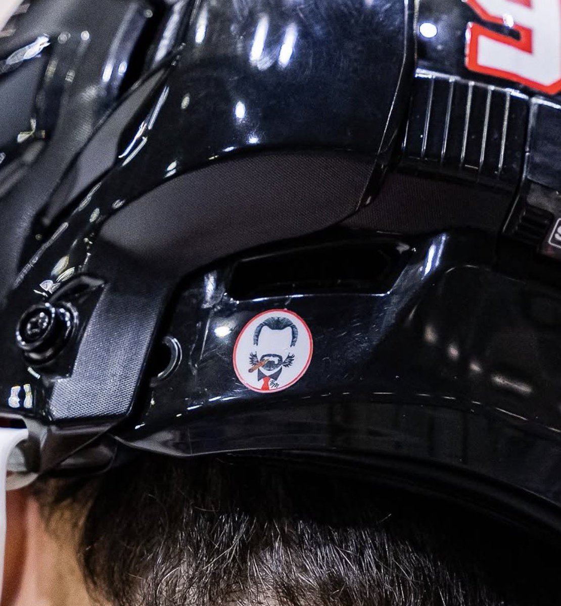 Buccigross's tweet photo. The Adirondack Thunder (@ECHLThunder) are wearing our Barry Melrose logo on their buckets all season long in honor of the big guy. Very cool. Thank you to the organization. https://t.co/2tTfLvxday