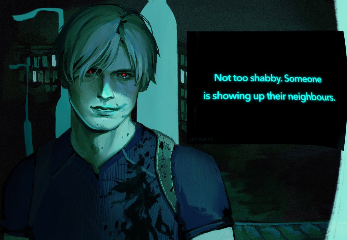 doesephs_'s tweet photo. leon kennedy is everywhere BUT bingo #ResidentEvilㅤ https://t.co/WOTu32VNWC