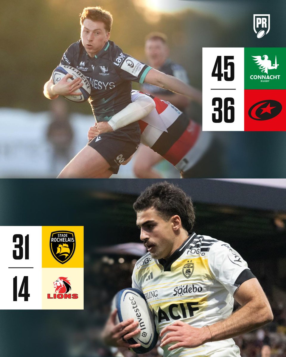 PlanetRugby's tweet photo. Connacht and La Rochelle pick up home wins! #CONvSAR #SRvLIO #InvestecChampionsCup https://t.co/aG1ccgAaUr