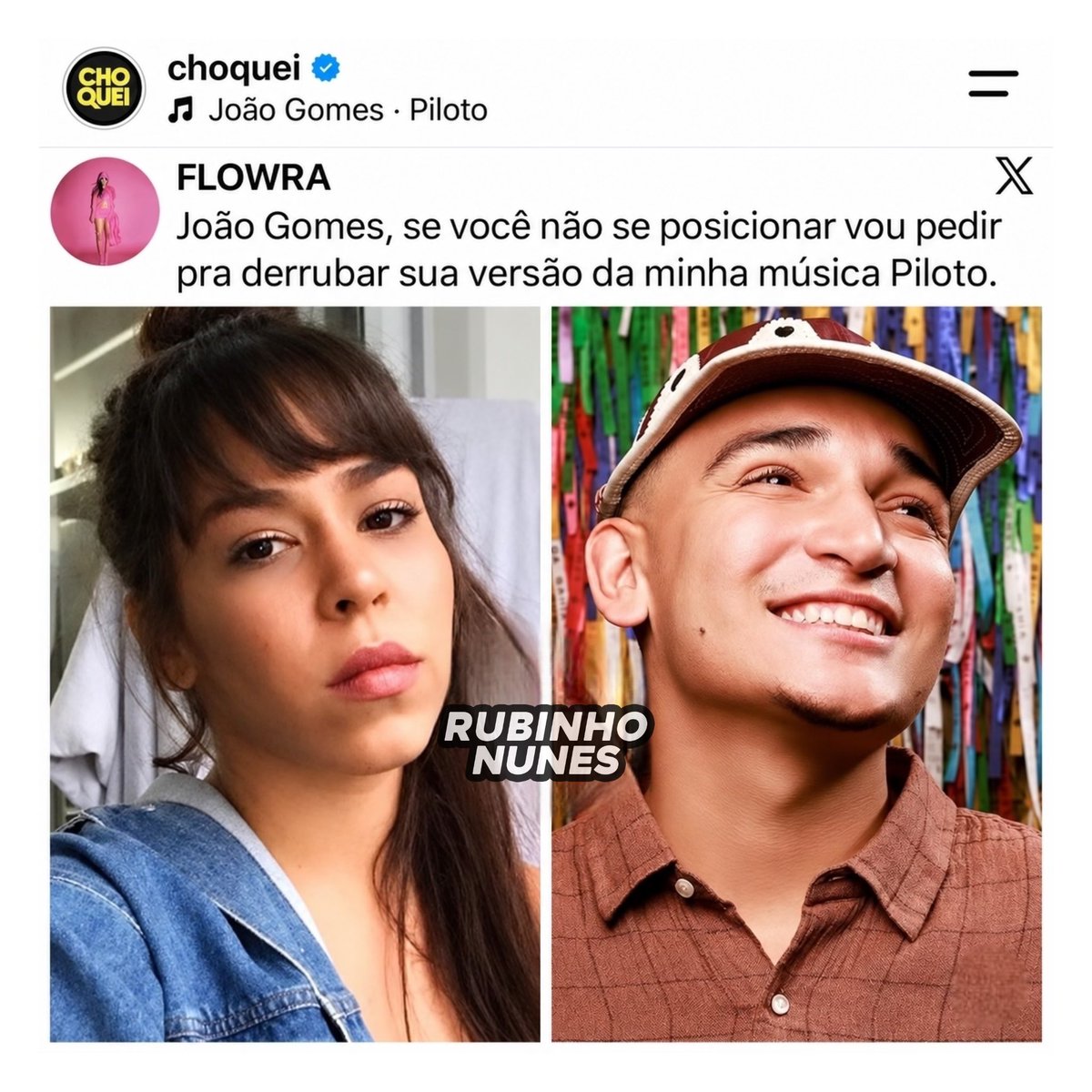 RubinhoNunes's tweet photo. "Se você não se posicionar, vou derrubar sua música."

Ou seja: ou o cantor declara voto no candidato deles, ou sofre cancelamento e perde o trabalho. Isso é exatamente o que eles dizem combater: FASCISMO.

Toda solidariedade ao João Gomes. 🤝 https://t.co/vn71ympujw