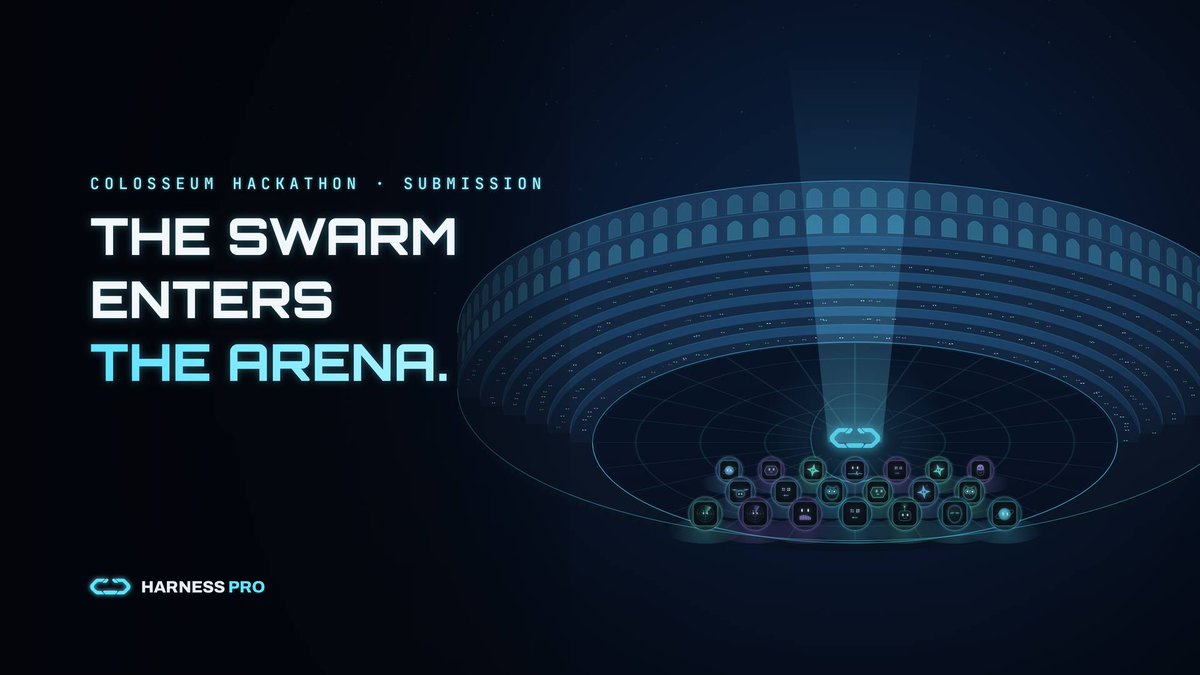 harnessproai's tweet photo. Harness Pro has entered the @colosseum. ⚔️ 

We are building the ai trading desk on @solana, where anyone can launch autonomous trading swarms, build a track record and tokenize successful agents so others can participate in their success.

The future of trading is agentic.

See you in the arena.