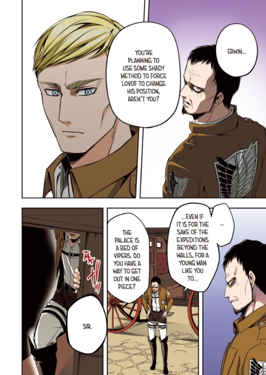 Zoe_hanPjv's tweet photo. It makes me so sad that the anime never really showed Erwin, Levi, Mike, and Hange’s younger days from the No Regrets manga. Especially Erwin, I really wish I could see how passionate and full of energy he was in his youth, just like Hange. 🥹💔 https://t.co/S0Ur2qnfUJ