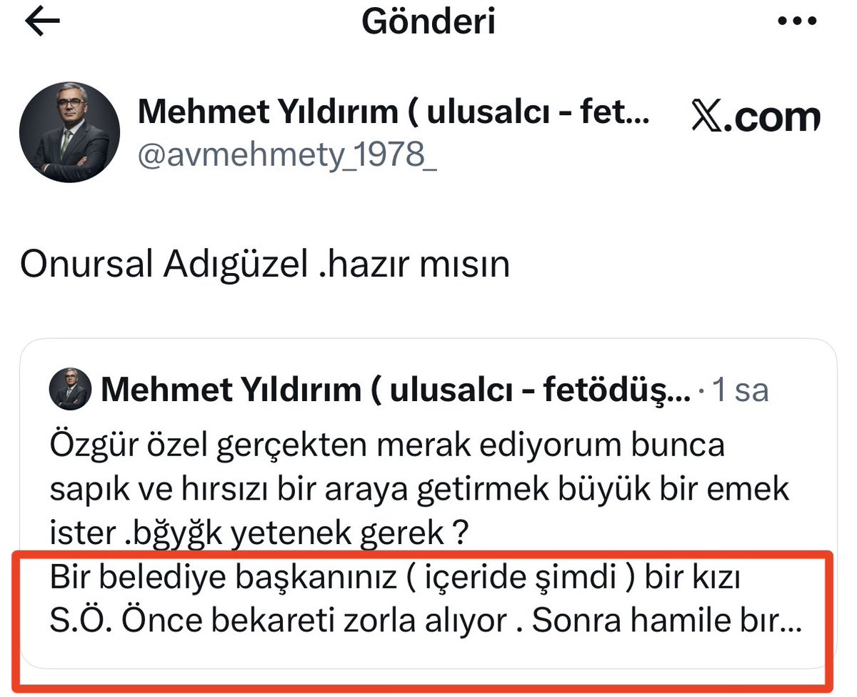 mucazat_'s tweet photo. Genç bir kıza tecavüz edilip hamile bırakıldığı iddiaları şaka olamaz. 

Adı geçen şahıs Ataşehir eski belediye başkanı ve şuan tutuklu Onursal Adıgüzel. 

Bir şey diyor musun @eczozgurozel 

@avmehmety_1978_ https://t.co/JIGSctDsqV