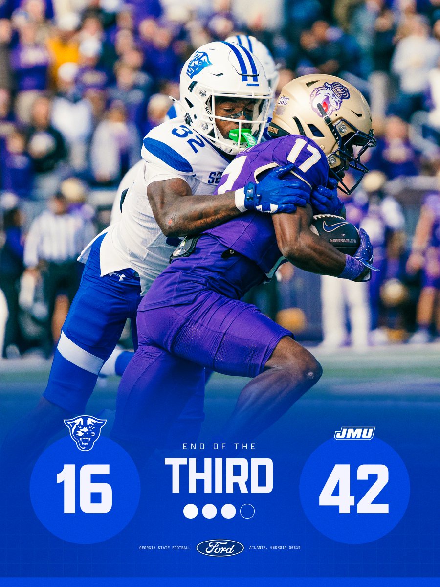 GeorgiaStateFB's tweet photo. Headed into the final 15. 

#LightItBlue | #HistoryHappensHere https://t.co/lToO5CcH1t