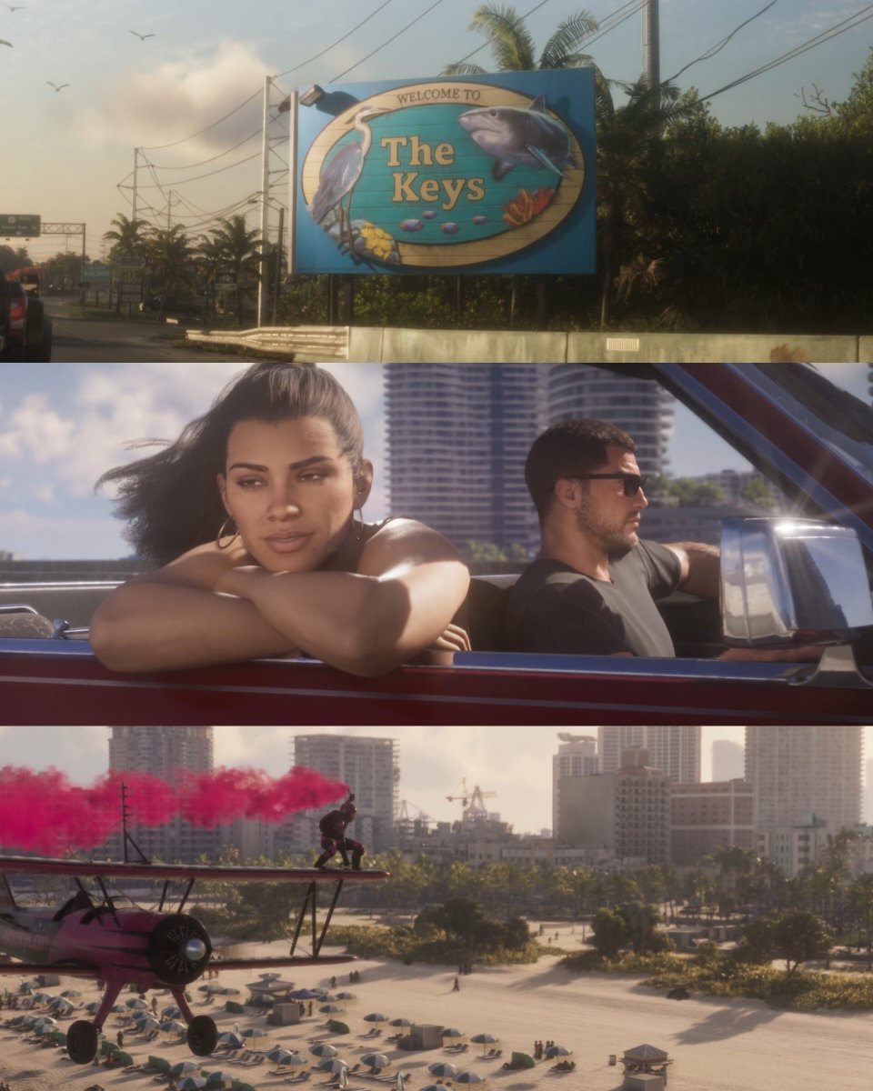 GTAVI_AFTERDARK's tweet photo. bro how did we go from that clean look in trailer 1 to this much bloom 😭 
WHY DOES EVERYTHING LOOK SO HAZY NOW  GTA 6 

     Latest Trailer                                                              Old Trailer https://t.co/b7E9oJIHGn