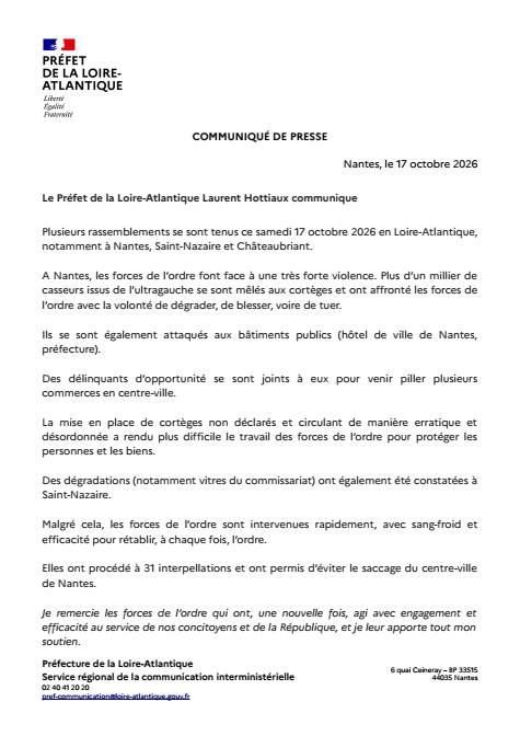 Prefet44's tweet photo. #Information | Le Préfet de la Loire-Atlantique Laurent Hottiaux communique https://t.co/CsKv72eNou
