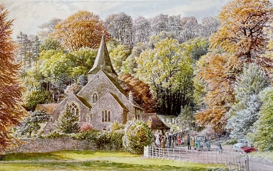 LBFlyawayhome's tweet photo. Other work of the Ladybird  artists. 
The delicacy and detail here!
‘Autumn Wedding’
Artist : SR Badmin https://t.co/HHe4k6Jldk