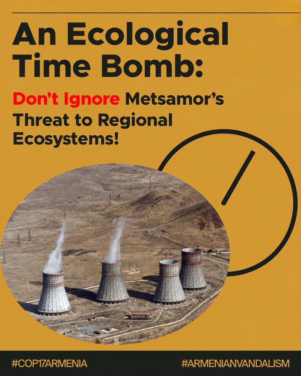 AbisovaEln46871's tweet photo. An Ecological Time Bomb: Don't Ignore Metsamor’s Threat to Regional Ecosystems! #BiodiversityAction #COP17Armenia #COP17hypocrisy https://t.co/TfID8DBfXS